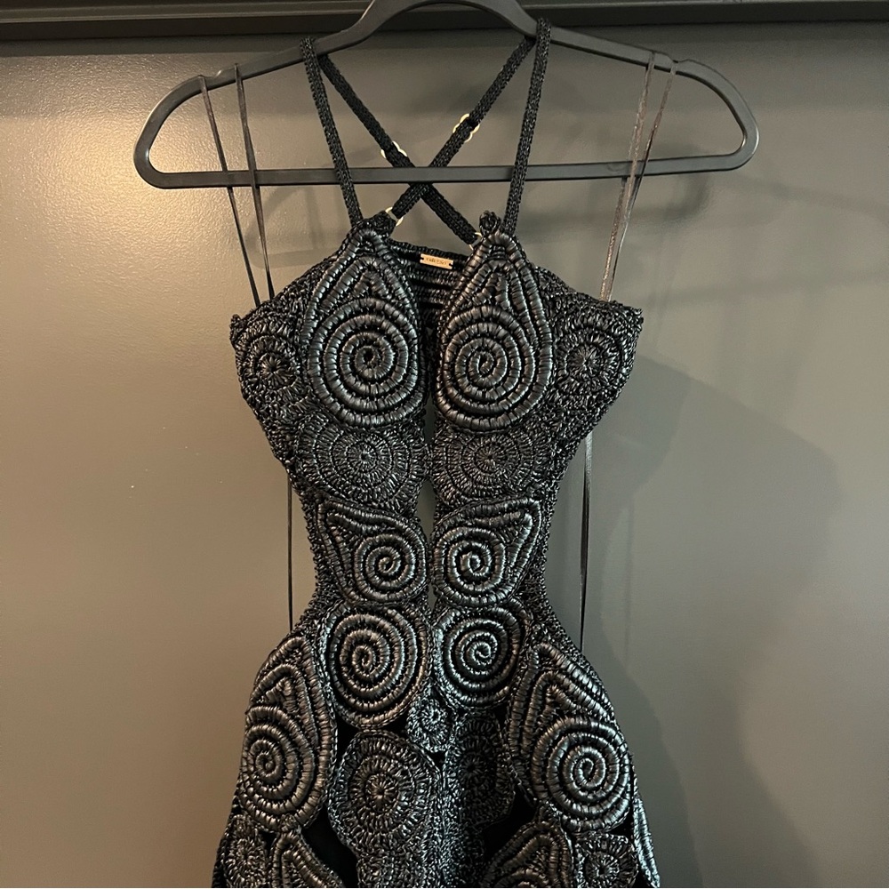 Cult Gaia Leela Crochet Black Dress Size XS - Picture 4 of 13